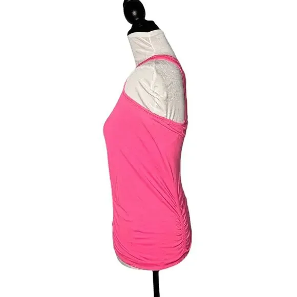 Athleta Ruched Tank Top Hot Pink Size Small - Picture 4 of 7